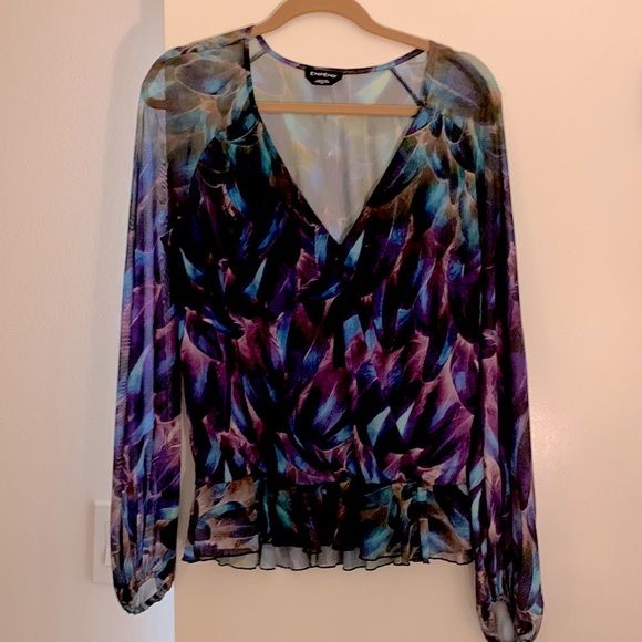 Sheer faux wrap blouse - Picture 1 of 6